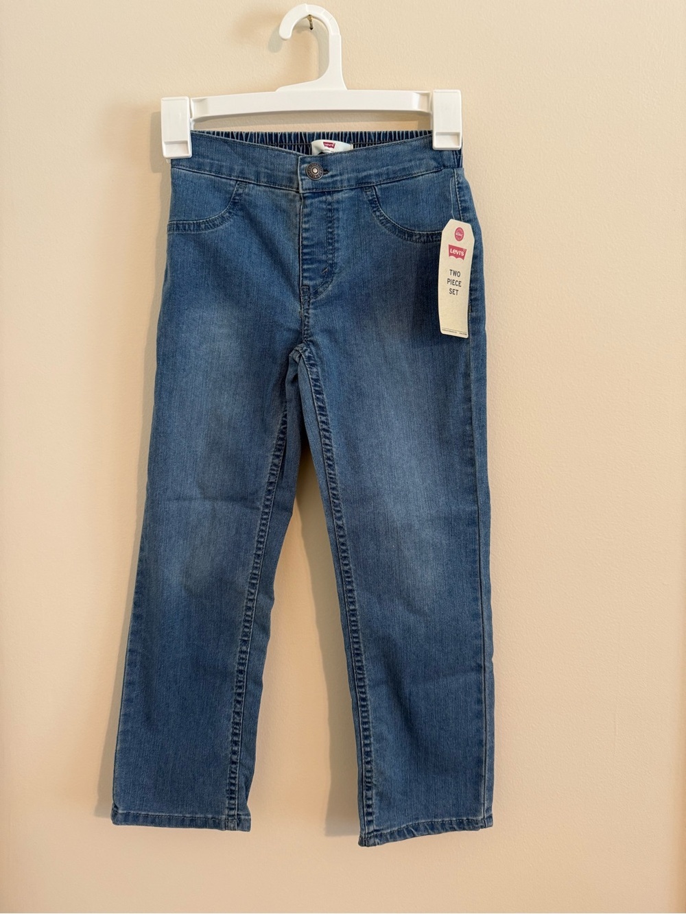 NWT Levi’s Kids 7 Regular Blue Thin Denim Jeans pull on